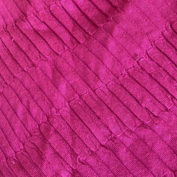 Scarf/Wrap in Barbie Pink with Pleated Design and Fringe. - Picture 2 of 3